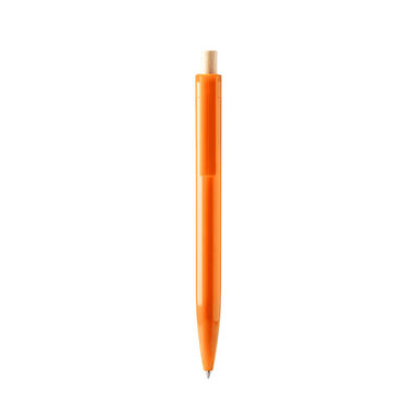 Шариковая ручка из переработанного АБС-пластика с бамбуковой кнопкой, цвет оранжевый - BL1340TA31- Фото №1