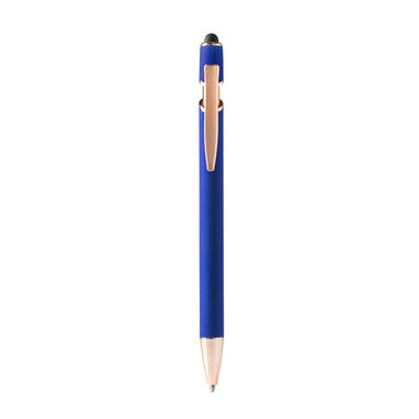 Металлическая шариковая ручка Soft-touch с деталями из розового золота, цвет синий - BL1341TA05- Фото №1