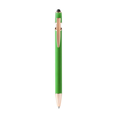 Металлическая шариковая ручка Soft-touch с деталями из розового золота, цвет зеленый - BL1341TA226- Фото №1