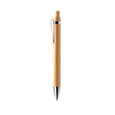Шариковая ручка из бамбука с алюминиевыми деталями, цвет бежевый - BL1342TA29- Фото №1