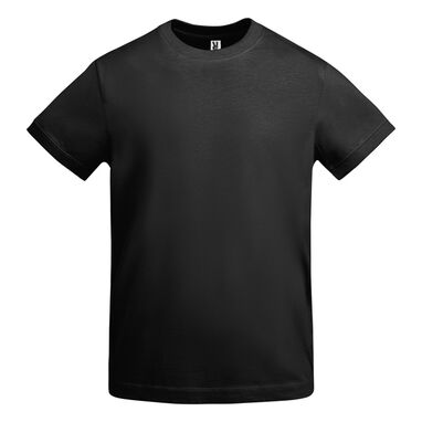 Щільна чоловіча футболка з коротким рукавом з бавовни, колір чорний - CA65620102- Фото №1