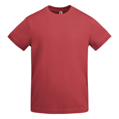 Толстая мужская футболка с коротким рукавом из хлопка, цвет красный - CA656201262- Фото №1
