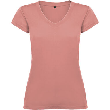 Жіноча футболка з короткими рукавами, горловиною з V-подібним вирізом, колір помаранчевий - CA664601266- Фото №1