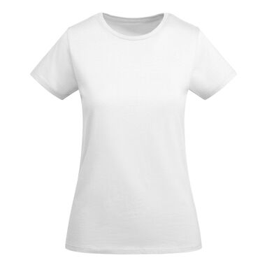 Облегающая женская футболка с коротким рукавом из органического хлопка, сертифицированного OCS, цвет белый - CA66990101- Фото №1