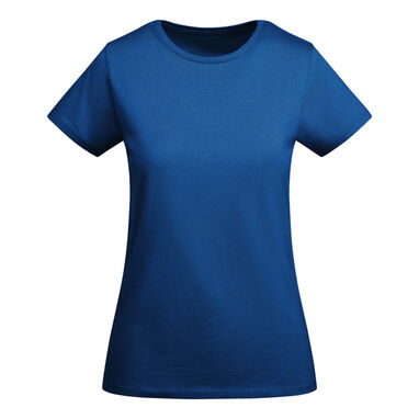 Облегающая женская футболка с коротким рукавом из органического хлопка, сертифицированного OCS, цвет синий - CA66990105- Фото №1