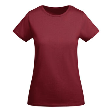 Жіноча футболка з коротким рукавом з органічної бавовни, сертифікованої OCS, колір гранатовий - CA66990157- Фото №1