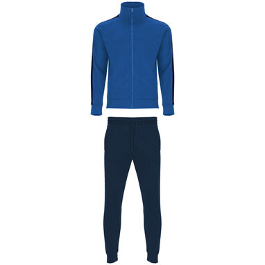 Комбинированный спортивный костюм с кофтой и брюками, цвет королевский синий, морской синий - CH6410010555- Фото №1