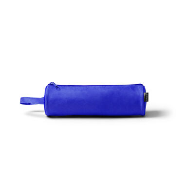 Цилиндрический футляр из полиэстера 600D RPET однотонного цвета с соответствующей застежкой-молнией, цвет синий - ET1322S105- Фото №1