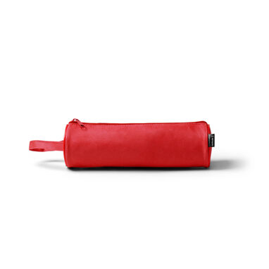 Цилиндрический футляр из полиэстера 600D RPET однотонного цвета с соответствующей застежкой-молнией, цвет красный - ET1322S160- Фото №1
