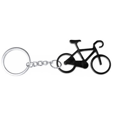 Алюмінієвий брелок у формі велосипеда, колір чорний - KO1380S102- Фото №1