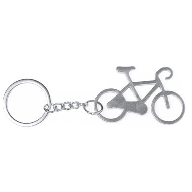 Алюминиевый брелок в форме велосипеда, цвет серебряный - KO1380S1251- Фото №1