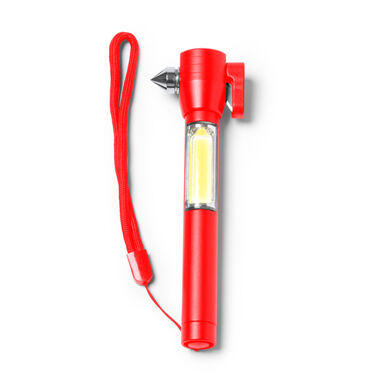 Багатофункціональний ліхтарик з функціями молотка, розбивання скла та різака ременя безпеки, колір червоний - LN1248S160- Фото №1