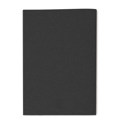 Блокнот А5 в мягкой обложке из переработанной кожи, цвет черный - NB1324S102- Фото №1