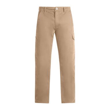 Плотные удлиненные брюки с эластаном, цвет бежевый - PA92065485- Фото №1