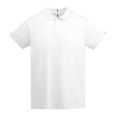 Рубашка-поло с короткими рукавами из одинарного трикотажа, цвет белый - PO66120101- Фото №1