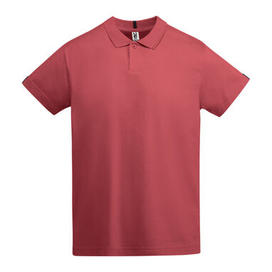 Рубашка-поло с короткими рукавами из одинарного трикотажа, цвет красный - PO661201262- Фото №1