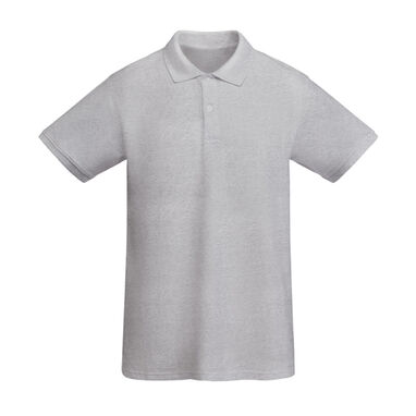Рубашка-поло с короткими рукавами из органического хлопка, сертифицированного OCS, цвет пёстрый серый - PO66170158- Фото №1