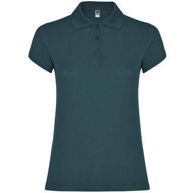 Женская футболка поло с короткими рукавами, цвет синий - PO663402170- Фото №1