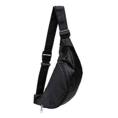 Поясная сумка из 210D RPET с основным отделением и застежкой-молнией, цвет черный - RN7573S102- Фото №1