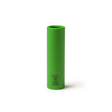 Бальзам для губ в упаковці з переробленого картону, колір зелений - SB1486S1226- Фото №1