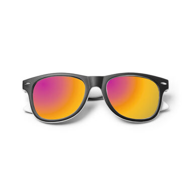 Солнцезащитные очки классического дизайна в двухцветной оправе, цвет белый - SG1463S101- Фото №1