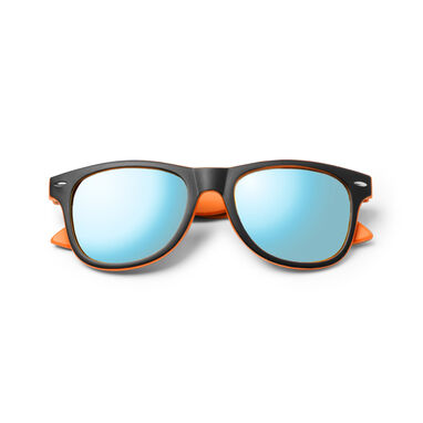 Солнцезащитные очки классического дизайна в двухцветной оправе, цвет оранжевый - SG1463S131- Фото №1