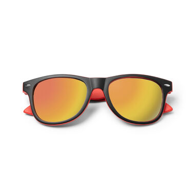 Солнцезащитные очки классического дизайна в двухцветной оправе, цвет красный - SG1463S160- Фото №1