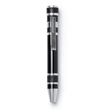 Алюминиевый мультитул в форме ручки, цвет черный - TO3991S102- Фото №1