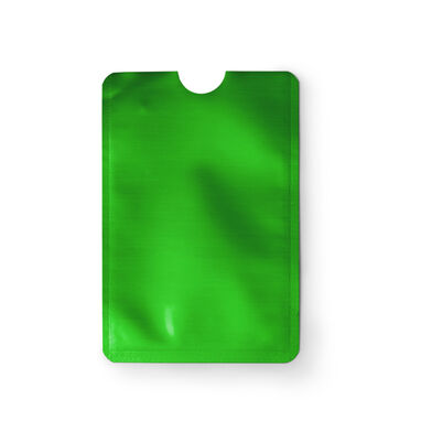 Чехол RFID для карты с алюминиевой отделкой, цвет зеленый - TT1374S1226- Фото №1