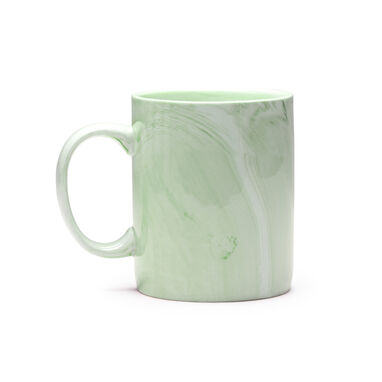 Керамічна чашка з ефектом мармуру, колір зелений - TZ1132S1226- Фото №1