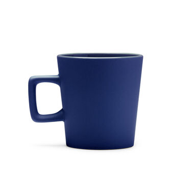 Керамічна чашка з матовим покриттям і квадратною ручкою, колір темно-синій - TZ1133S143- Фото №1