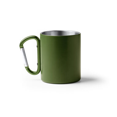 Кружка з матовою подвійною стінкою з нержавіючої сталі, колір темно-зелений - TZ1369S1107- Фото №1