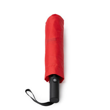 Складной штормовой зонтик с автоматическим открытием и резиновой ручкой, цвет красный - UM1268S160- Фото №1