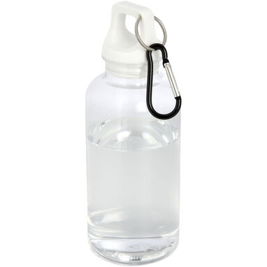 Бутылка для воды из переработанного пластика Oregon емкостью 400 мл с карабином, сертифицированная RCS, цвет белый - 10077801- Фото №1