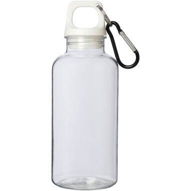 Бутылка для воды из переработанного пластика Oregon емкостью 400 мл с карабином, сертифицированная RCS, цвет белый - 10077801- Фото №2