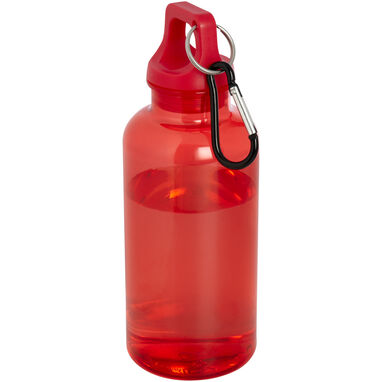 Бутылка для воды из переработанного пластика Oregon емкостью 400 мл с карабином, сертифицированная RCS, цвет красный - 10077821- Фото №1