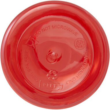Бутылка для воды из переработанного пластика Oregon емкостью 400 мл с карабином, сертифицированная RCS, цвет красный - 10077821- Фото №3
