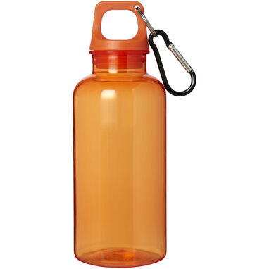 Бутылка для воды из переработанного пластика Oregon емкостью 400 мл с карабином, сертифицированная RCS, цвет оранжевый - 10077831- Фото №2
