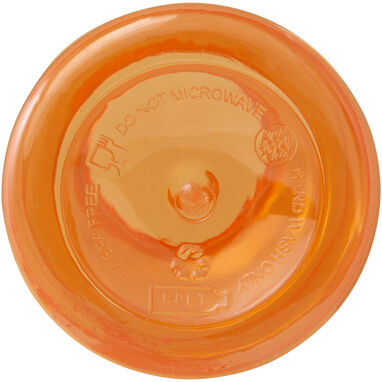 Бутылка для воды из переработанного пластика Oregon емкостью 400 мл с карабином, сертифицированная RCS, цвет оранжевый - 10077831- Фото №3