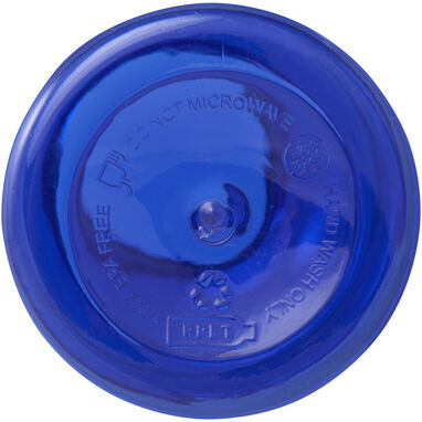 Бутылка для воды из переработанного пластика Oregon емкостью 400 мл с карабином, сертифицированная RCS, цвет синый - 10077852- Фото №3