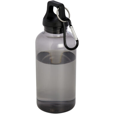Бутылка для воды из переработанного пластика Oregon емкостью 400 мл с карабином, сертифицированная RCS, цвет черный - 10077890- Фото №1