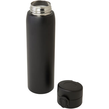 Ізольована пляшка із переробленої нержавіючої сталі 450 мл, колір чорний - 10078890- Фото №3