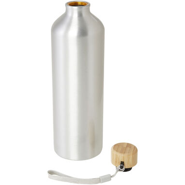Бутылка для воды Malpeza 1000 мл из переработанного алюминия, сертифицированная RCS, цвет серебряный - 10079681- Фото №3