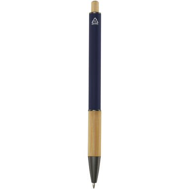 Кулькова ручка Darius з переробленого алюмінію, колір темно-синій - 10787655- Фото №2