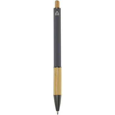 Кулькова ручка Darius з переробленого алюмінію, колір сірий - 10787682- Фото №2