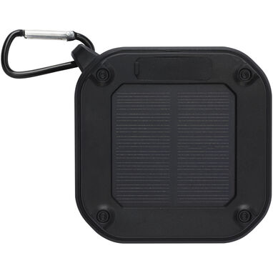 Динамик Solo 3W IPX5 RCS из переработанного пластика с солнечными батареями и Bluetooth® с карабином, цвет черный - 12434790- Фото №4