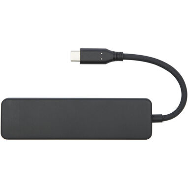 Мультимедийный адаптер Loop RCS из переработанного пластика USB 2.0-3.0 с портом HDMI, цвет черный - 12436890- Фото №3