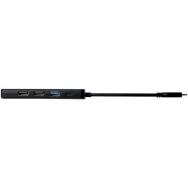 Мультимедийный адаптер Loop RCS из переработанного пластика USB 2.0-3.0 с портом HDMI, цвет черный - 12436890- Фото №6