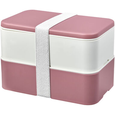 Двухслойный ланч-бокс MIYO Renew, цвет розовый, белый, белый - 21018292- Фото №1