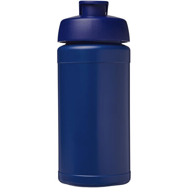 Спортивная бутылка Baseline из переработанного сырья объемом 500 мл с откидной крышкой, цвет синий - 21046152- Фото №2
